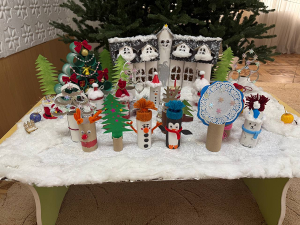 Новогодний АРТ из картонной втулки