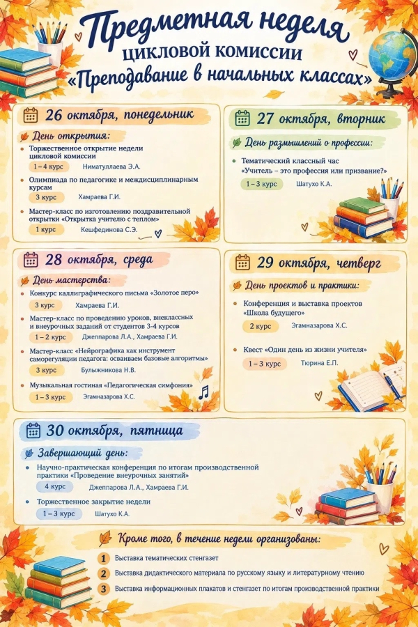 Предметная неделя цикловой комиссии